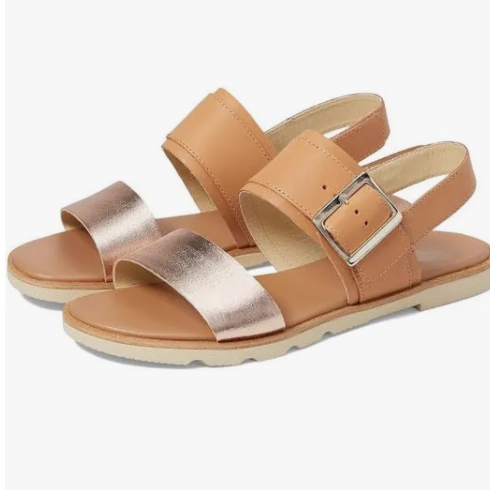 Sorel women’s III slingback sandal tan rose gold EUC